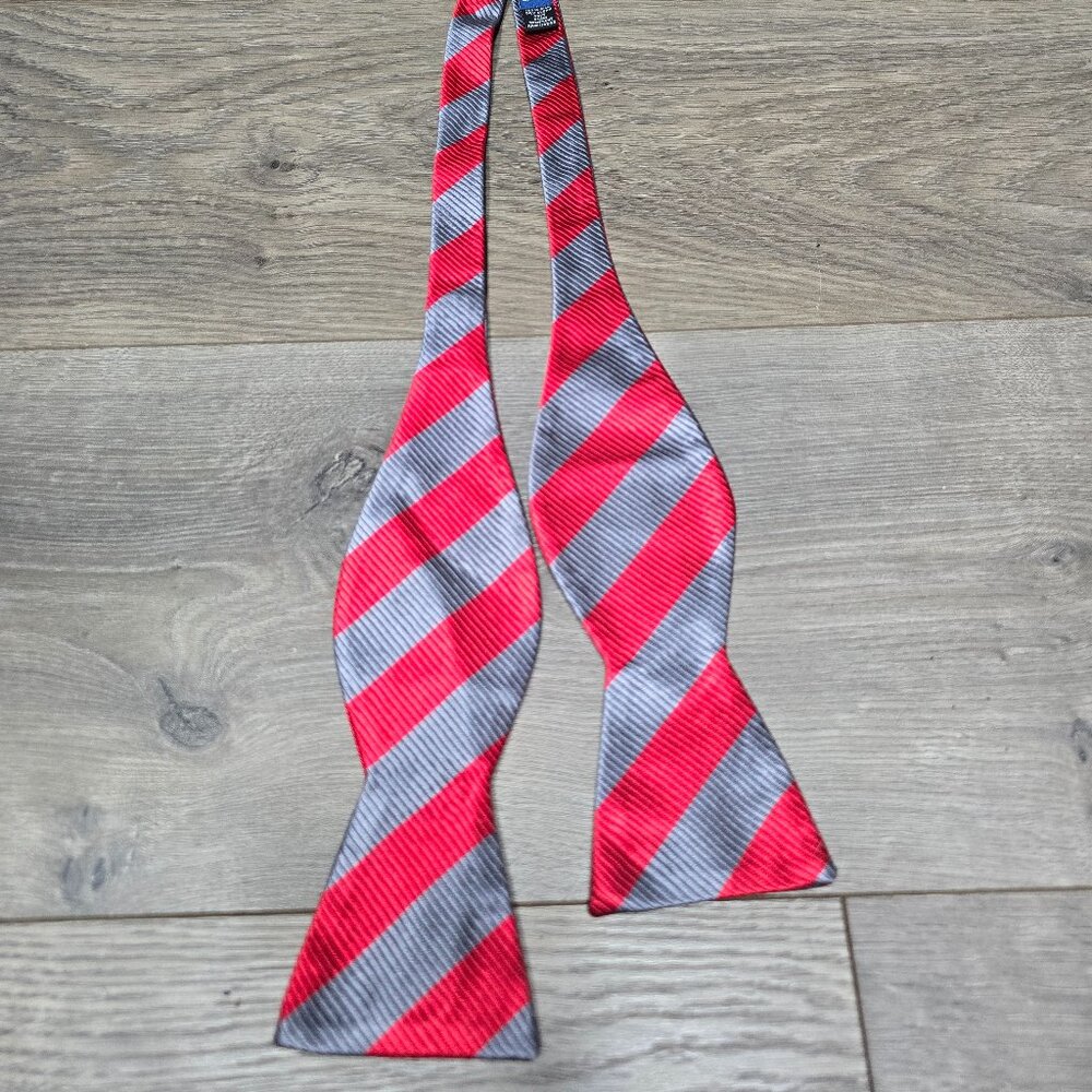 Bowtie #7 - Red & Grey Stripe (Ohio State colors)